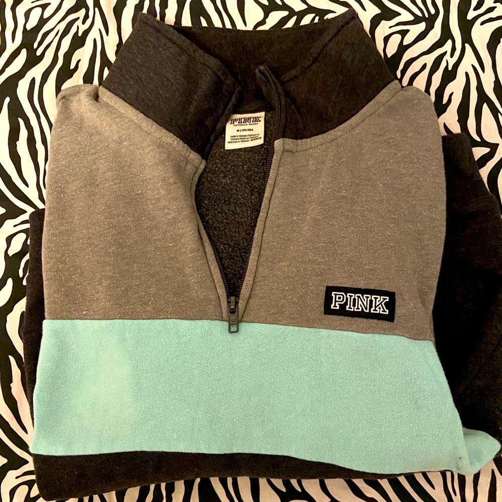 Pink half zip sweater